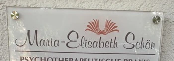 Logo Maria-Elisabeth Schön mit rotem Zeichen